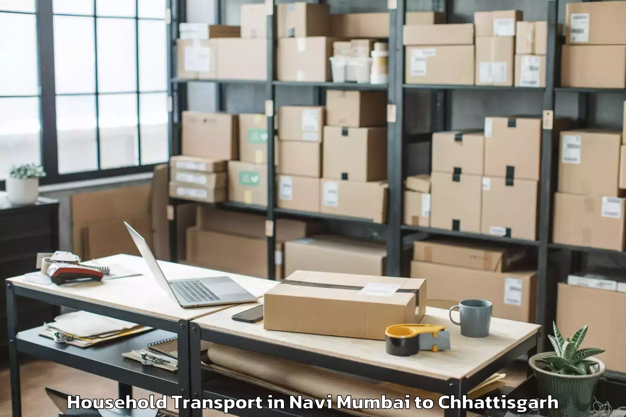 Easy Navi Mumbai to Akaltara Household Transport Booking